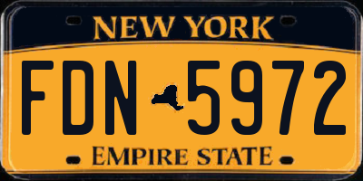 NY license plate FDN5972