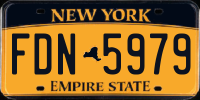 NY license plate FDN5979