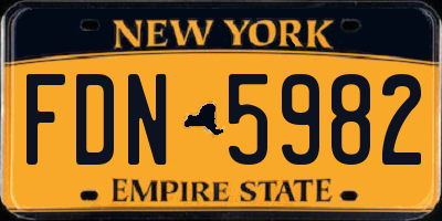 NY license plate FDN5982