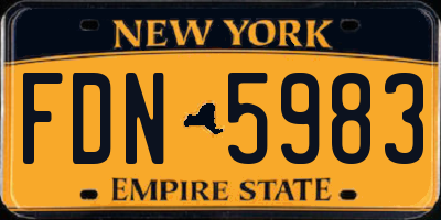 NY license plate FDN5983