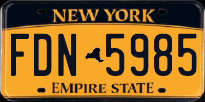 NY license plate FDN5985