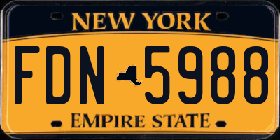 NY license plate FDN5988
