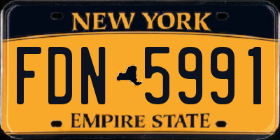 NY license plate FDN5991