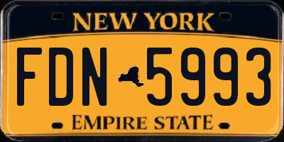 NY license plate FDN5993