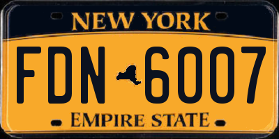 NY license plate FDN6007