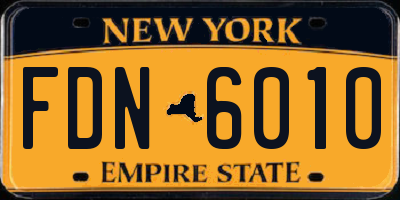 NY license plate FDN6010