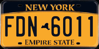 NY license plate FDN6011