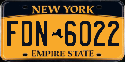 NY license plate FDN6022