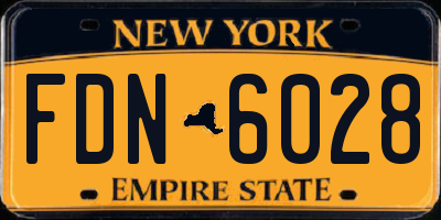 NY license plate FDN6028