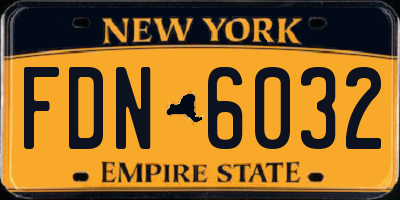 NY license plate FDN6032