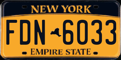 NY license plate FDN6033