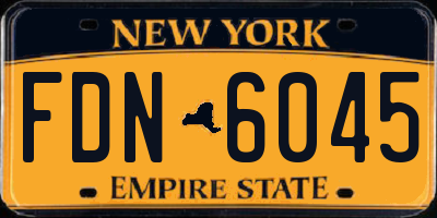 NY license plate FDN6045