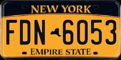 NY license plate FDN6053