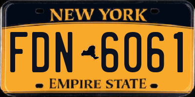 NY license plate FDN6061