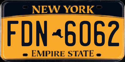 NY license plate FDN6062