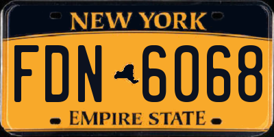 NY license plate FDN6068