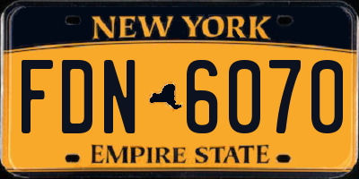 NY license plate FDN6070