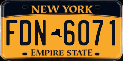 NY license plate FDN6071