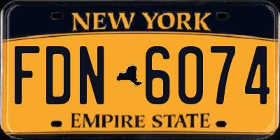 NY license plate FDN6074