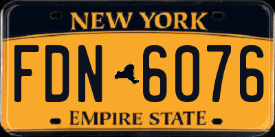 NY license plate FDN6076