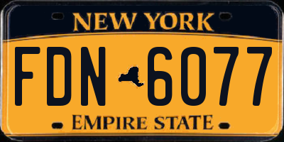 NY license plate FDN6077