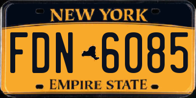 NY license plate FDN6085