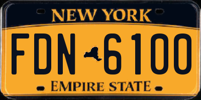 NY license plate FDN6100