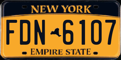 NY license plate FDN6107
