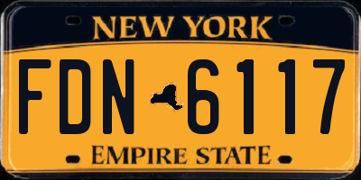 NY license plate FDN6117