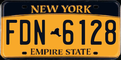 NY license plate FDN6128