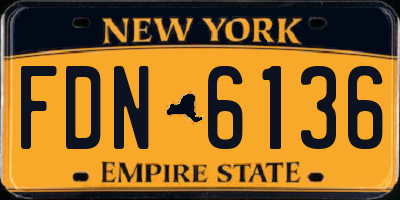 NY license plate FDN6136