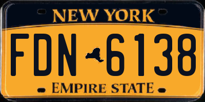 NY license plate FDN6138
