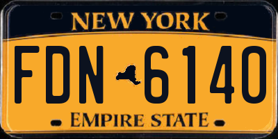 NY license plate FDN6140