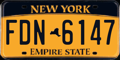 NY license plate FDN6147