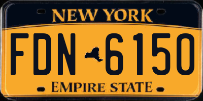 NY license plate FDN6150