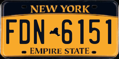 NY license plate FDN6151