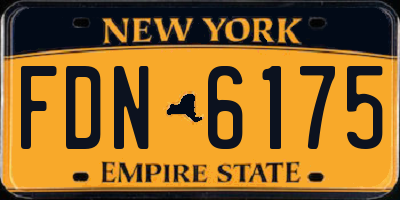 NY license plate FDN6175
