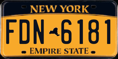 NY license plate FDN6181