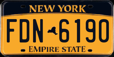 NY license plate FDN6190