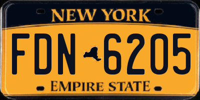 NY license plate FDN6205