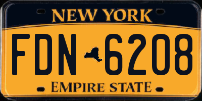 NY license plate FDN6208