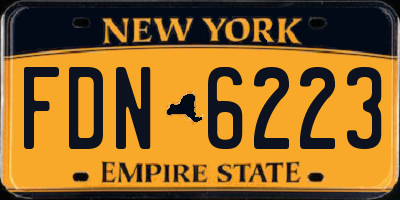 NY license plate FDN6223