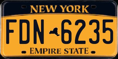 NY license plate FDN6235