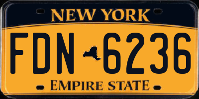 NY license plate FDN6236