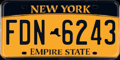 NY license plate FDN6243
