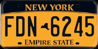 NY license plate FDN6245