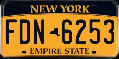 NY license plate FDN6253