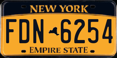 NY license plate FDN6254