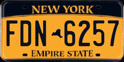 NY license plate FDN6257