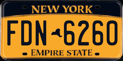 NY license plate FDN6260